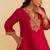 Hot pink embroidered silk kurta set With Dupatta