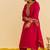 Hot pink embroidered silk kurta set With Dupatta
