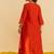 Orange embroidered silk kurta set With Dupatta