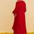 Red embroidered silk kurta set With Dupatta