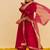 Hot pink embroidered silk kurta set With Dupatta