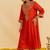 Orange embroidered silk kurta set With Dupatta