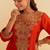 Orange embroidered silk kurta set With Dupatta