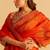 Orange embroidered silk kurta set With Dupatta