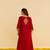 Red embroidered silk kurta set With Dupatta