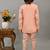 Boys peach silk sequined embroidered wavy motifs sherwani set