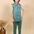Boys sea green satin geometric sequined embroidered sherwani set