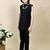 Boys black silk blend zigzag jacquard embroidered sherwani set