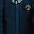 Boys royal blue silk blend zigzag jacquard embroidered sherwani set