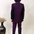 Boys wine silk blend zigzag jacquard embroidered sherwani set