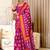 Pink mulmul cotton printed fancy saree with blouse