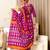 Pink mulmul cotton printed fancy saree with blouse