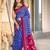 Blue soft pure cotton printed  fancy saree with blouse