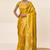 Yellow satin silk fancy  saree with blouse