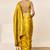 Yellow satin silk fancy  saree with blouse