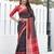 Black pure mulmul cotton printed  fancy saree with blouse