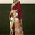 Maroon soft pure cotton printed  fancy saree with blouse
