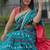 Blue soft mulmul cotton printed  fancy saree with blouse