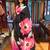 Black soft mulmul cotton printed fancy saree with blouse