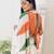 White mulmul cotton printed fancy saree with blouse