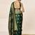 Green satin silk fancy  saree with blouse