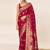 Red satin silk fancy  saree with blouse