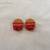 Orange long necklace, golden bead jewelery