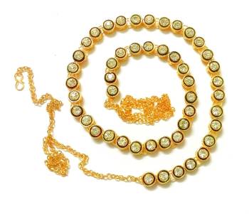 Kundan single  liner pearl juda waist belly hip chain belt kamarband keychain 1