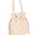 White pearl embroidered silk potli bag