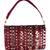 Maroon sequin embroidered silk clutch