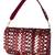 Maroon sequin embroidered silk clutch