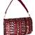 Maroon sequin embroidered silk clutch