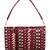 Maroon sequin embroidered silk clutch
