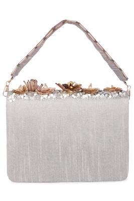 Multicolor sequin embroidered silk clutch 4