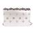 Multicolor beads embroidered leather clutch