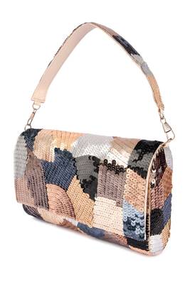 Multicolor sequin embroidered silk clutch 2