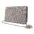 Silver embroidered silk clutch