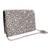 Silver embroidered silk clutch