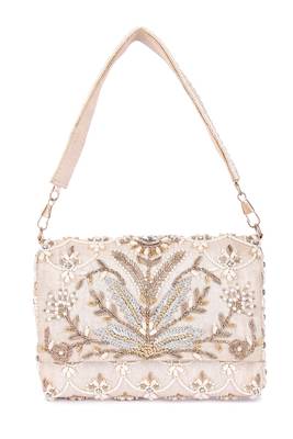 Multicolor embroidered silk clutch 1