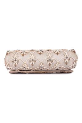 Multicolor embroidered silk clutch 5