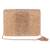 Gold beads embroidered silk clutch