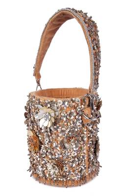Gold sequin embroidered velvet potli bag 3