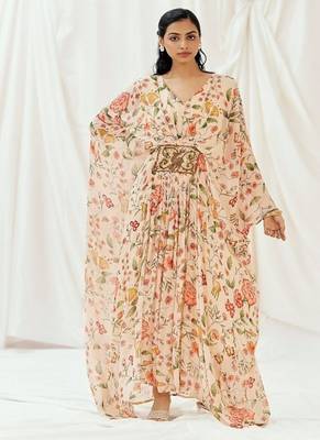 Multicolor printed georgette kaftan 1