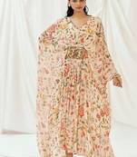 Multicolor printed georgette kaftan