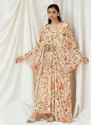 Multicolor printed georgette kaftan 5
