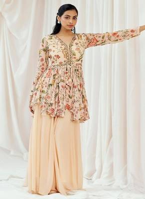 Multicolor printed georgette co ord set 1