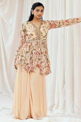 Multicolor printed georgette co ord set