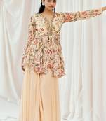 Multicolor printed georgette co ord set