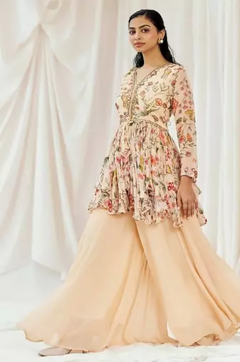 Multicolor printed georgette co ord set