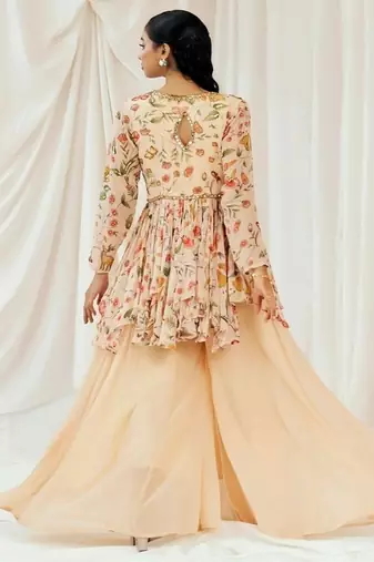 Multicolor printed georgette co ord set